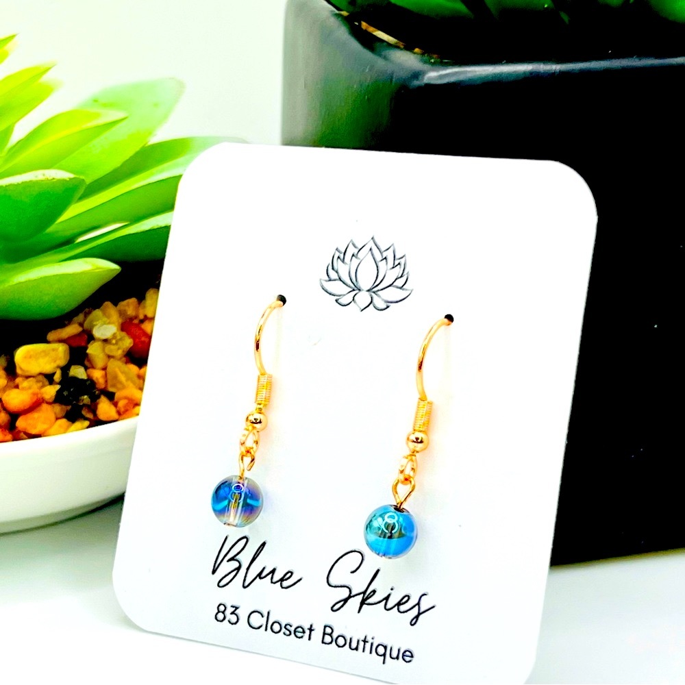 Rainbow Quartz Rose Gold Earrings
